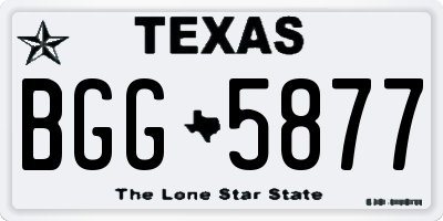 TX license plate BGG5877