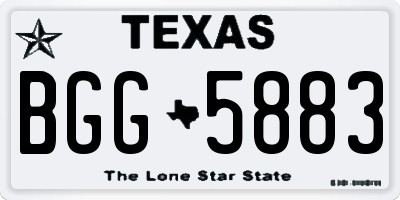 TX license plate BGG5883