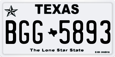 TX license plate BGG5893