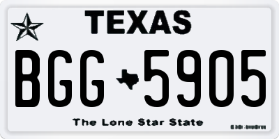 TX license plate BGG5905