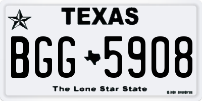 TX license plate BGG5908