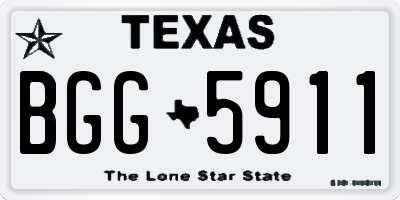 TX license plate BGG5911