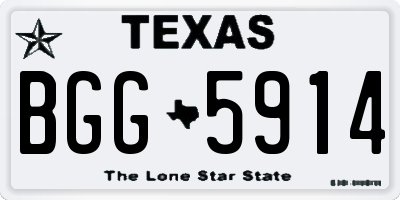 TX license plate BGG5914