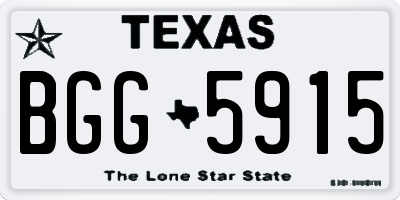 TX license plate BGG5915