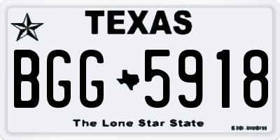 TX license plate BGG5918