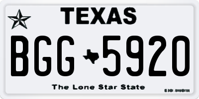 TX license plate BGG5920