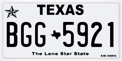 TX license plate BGG5921