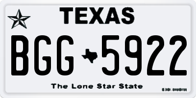 TX license plate BGG5922