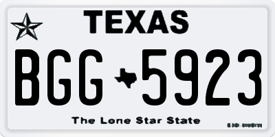 TX license plate BGG5923