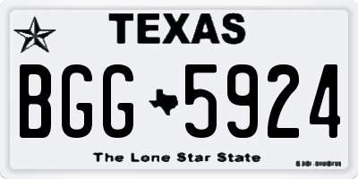 TX license plate BGG5924