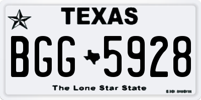 TX license plate BGG5928