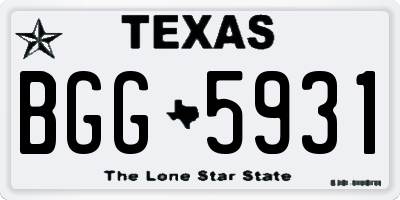 TX license plate BGG5931