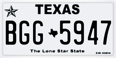 TX license plate BGG5947