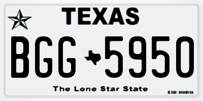 TX license plate BGG5950
