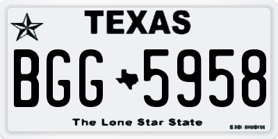 TX license plate BGG5958