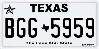 TX license plate BGG5959