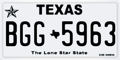 TX license plate BGG5963