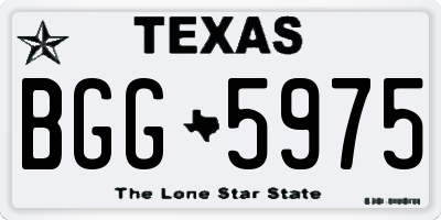 TX license plate BGG5975