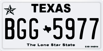 TX license plate BGG5977