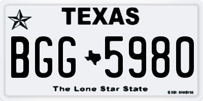 TX license plate BGG5980