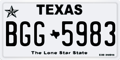 TX license plate BGG5983