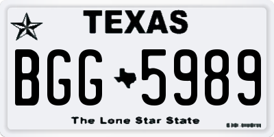 TX license plate BGG5989