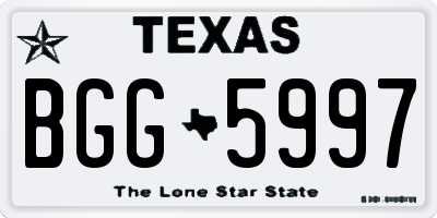 TX license plate BGG5997