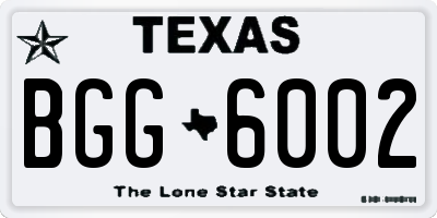 TX license plate BGG6002