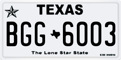 TX license plate BGG6003