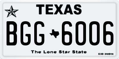 TX license plate BGG6006
