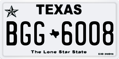 TX license plate BGG6008