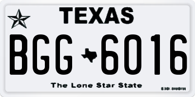 TX license plate BGG6016