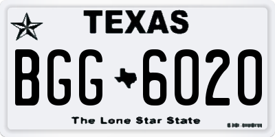 TX license plate BGG6020