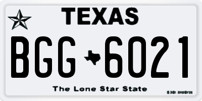 TX license plate BGG6021