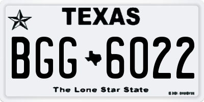 TX license plate BGG6022
