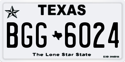 TX license plate BGG6024