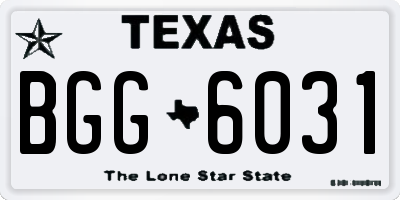 TX license plate BGG6031