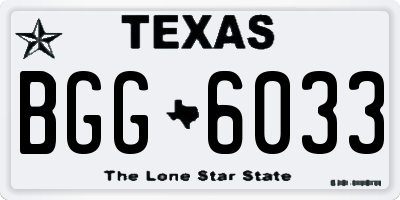 TX license plate BGG6033