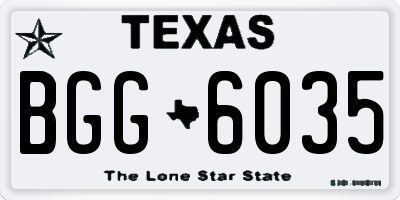 TX license plate BGG6035