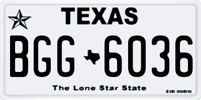 TX license plate BGG6036