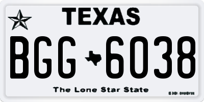TX license plate BGG6038