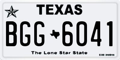TX license plate BGG6041