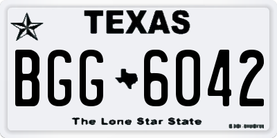 TX license plate BGG6042