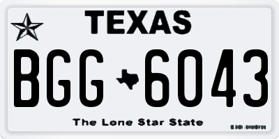 TX license plate BGG6043