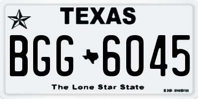 TX license plate BGG6045