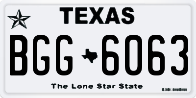 TX license plate BGG6063