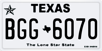 TX license plate BGG6070