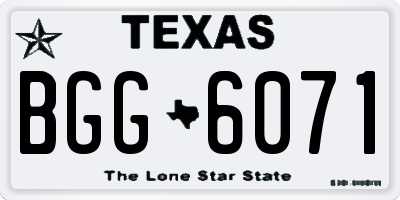 TX license plate BGG6071
