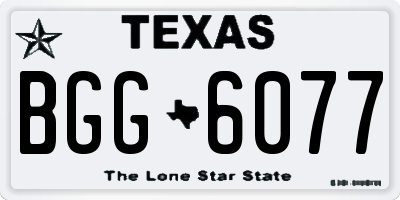 TX license plate BGG6077