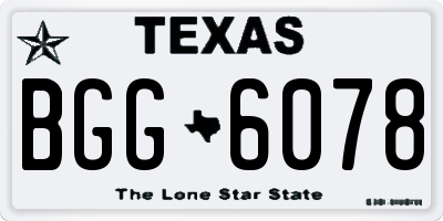 TX license plate BGG6078